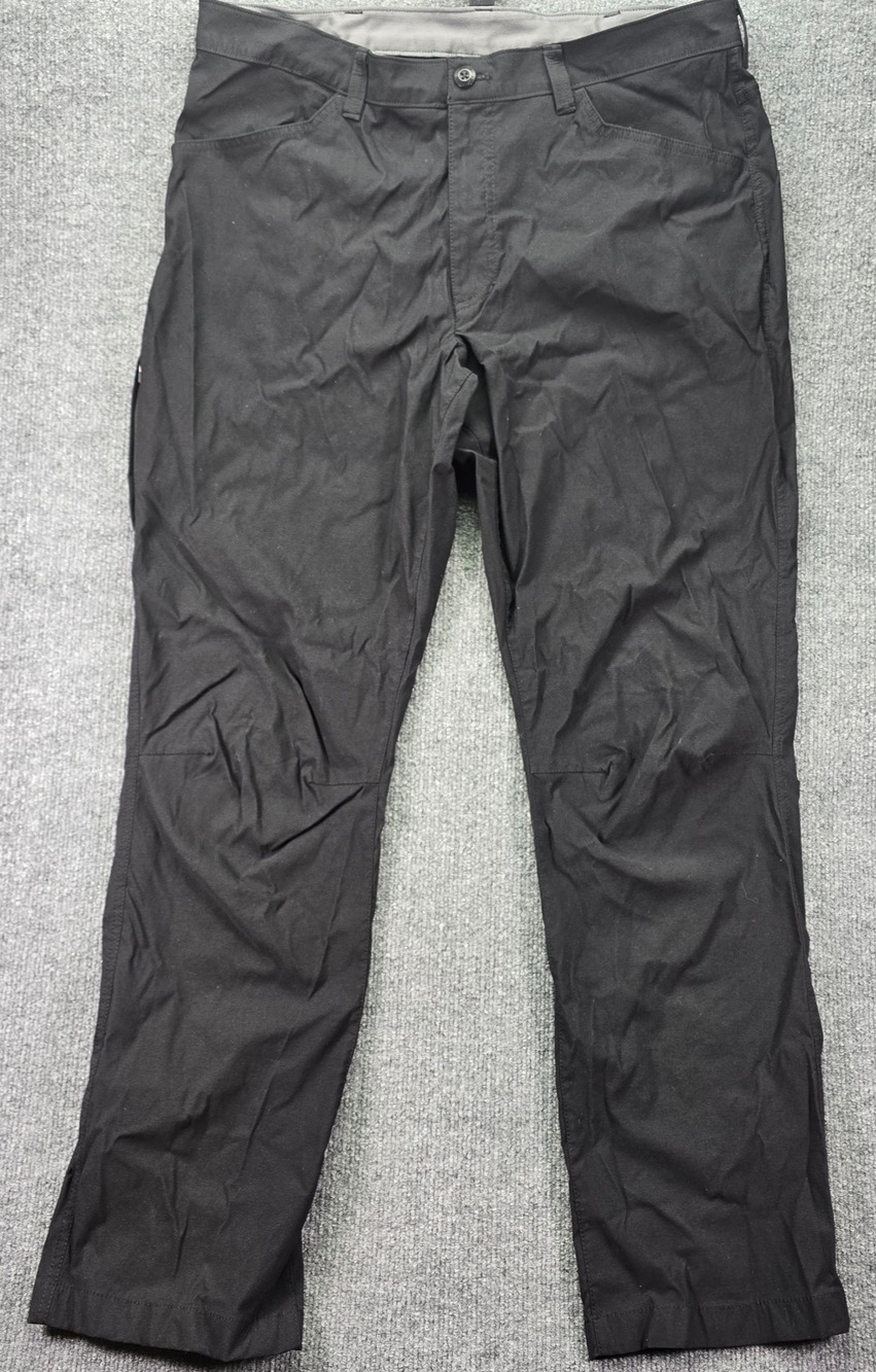 Eddie Bauer Tech Pants Men 38x32 (35x31) Black Performance Outdoor Nylon Stretch